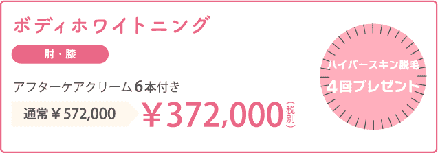 ボディホワイトニングニップル肘・膝価格表